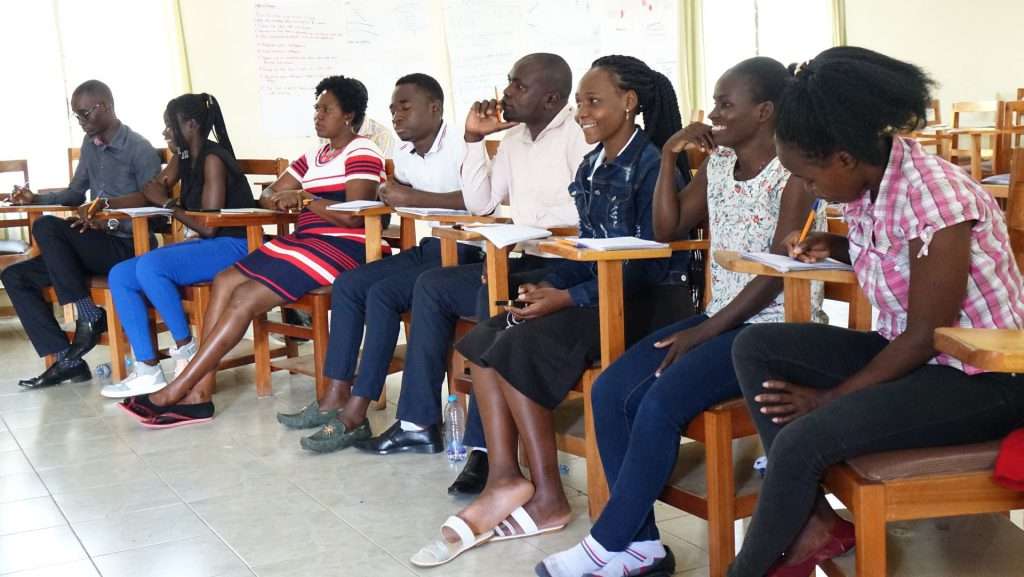 Participants during AHAPPY ToT session  as they discussed how youths can be involved in the fight against Poverty