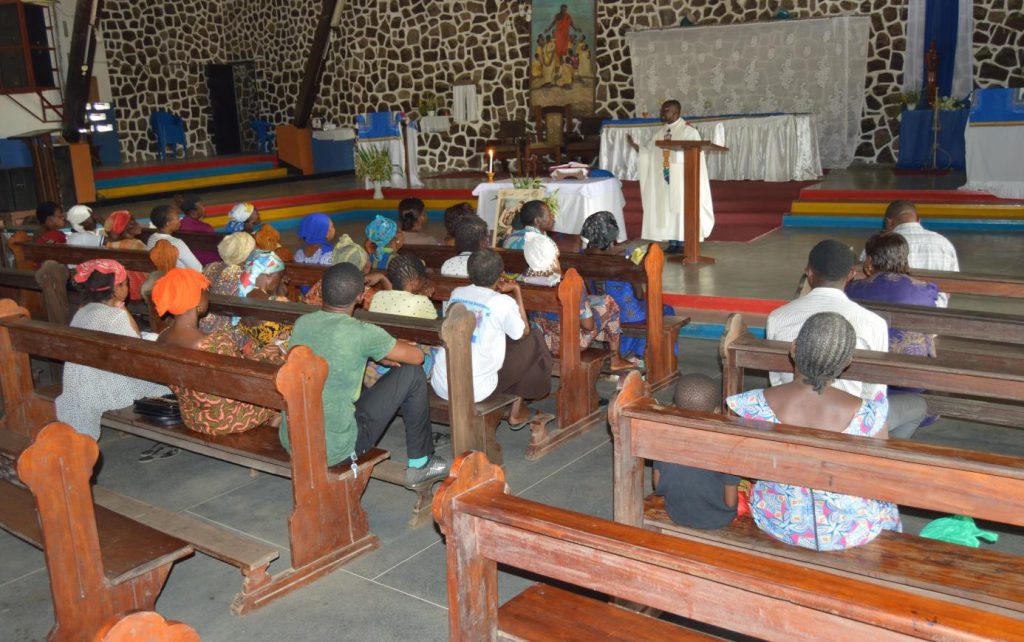 Fr. BINDANDA, giving his homily during the celebration of the feast of Saint Louis de Gonzague