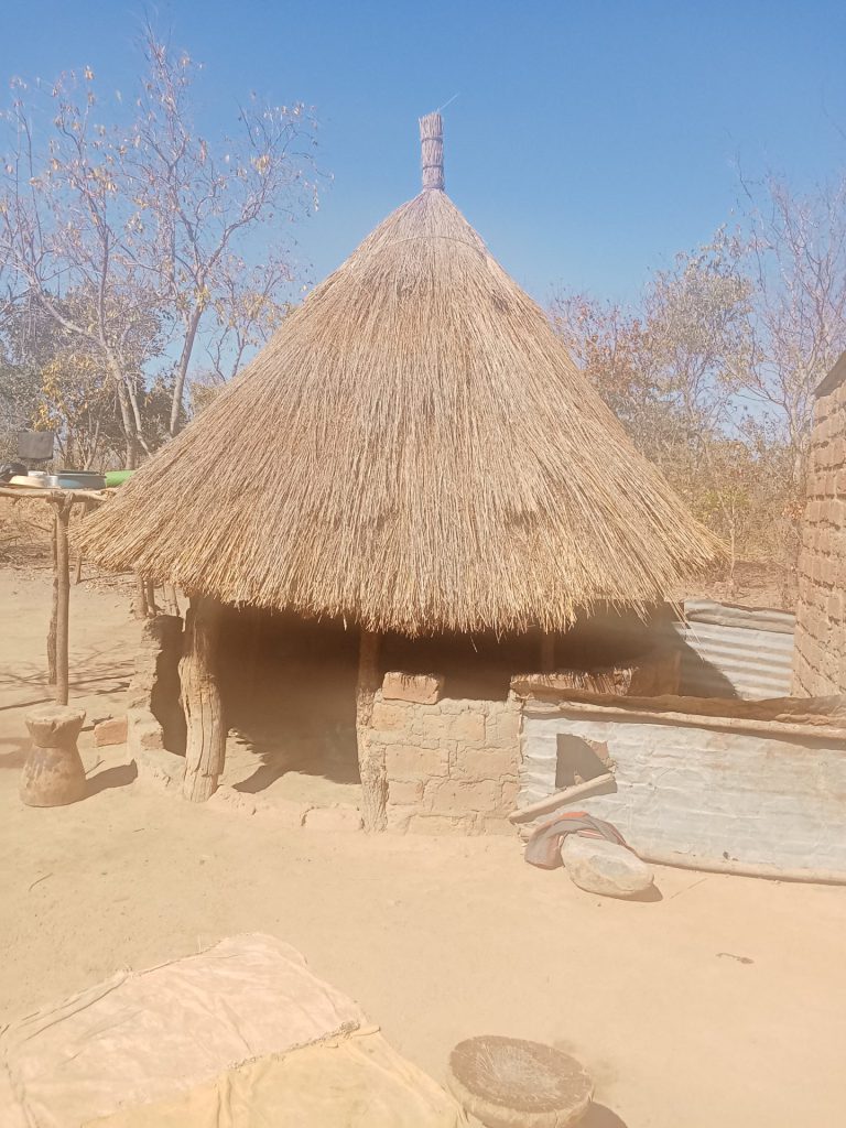  One of the constructed simple structures used as an education centre where small children attend kindergartens and lower grade level in Chikuni, Zambia.
