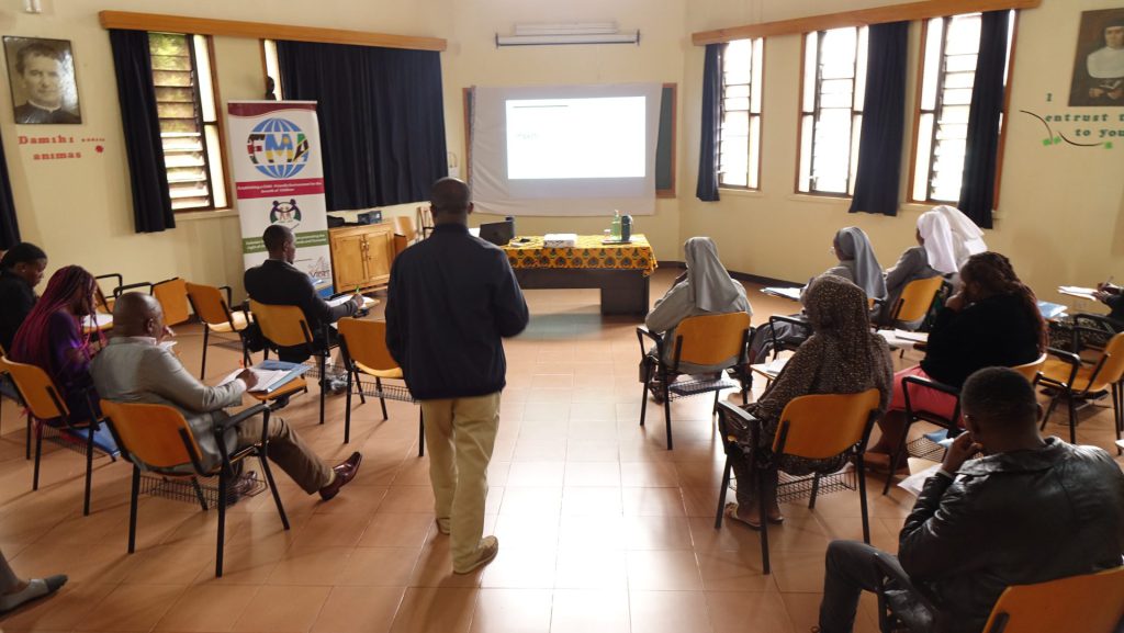 Fr. Ismael Matambura SJ., AJAN Director, take the participants through the session on Sexual Abuse