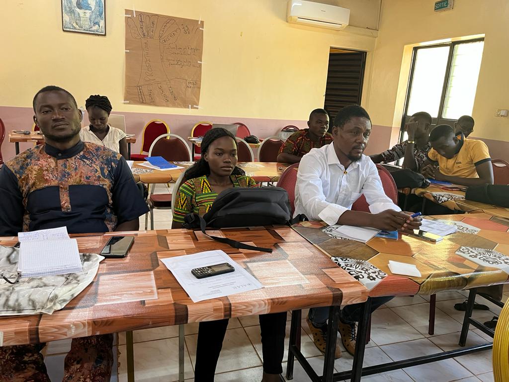 Hien J. Richard (White shirt) together with other participants during the AHAPPY ToT session in Burkina Faso